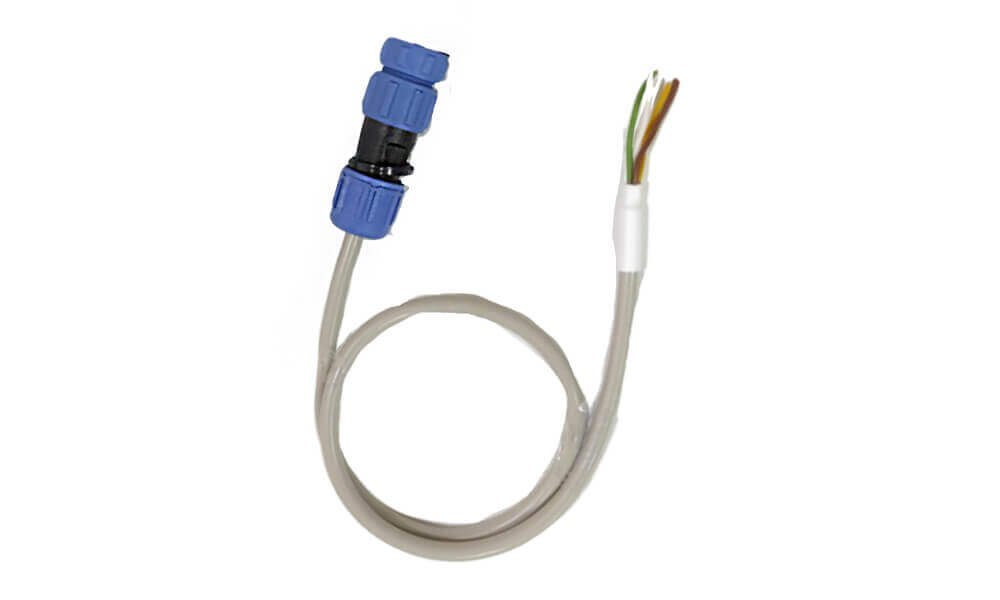 Cable for digital input wiring 50 cm

  Unitronic&reg; cable
LiYY 26AWG +IP68 connector
4 brass pins with gold plating
 + sealing cap